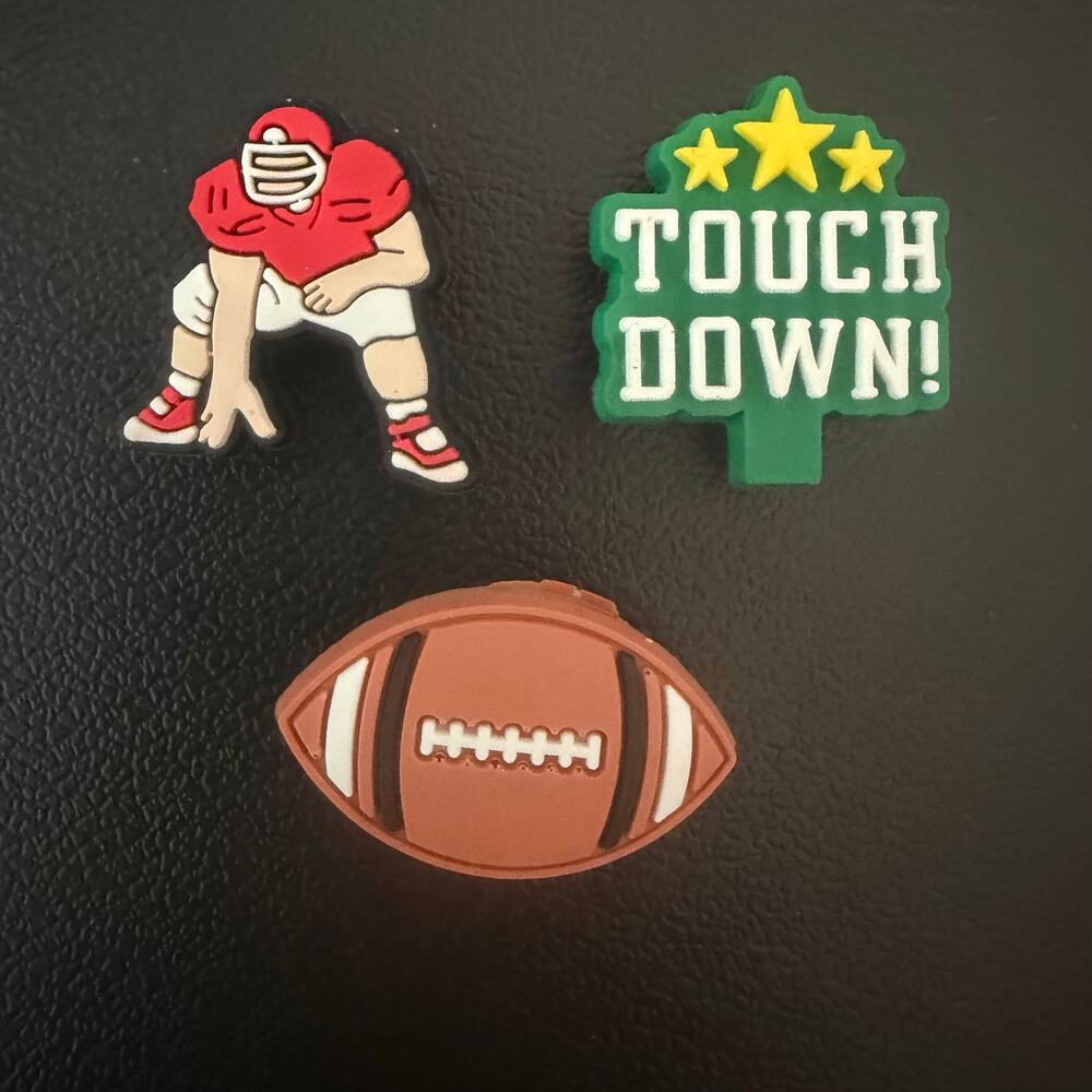 Bogg Bag Bits, Charms, Accessories Set of 3 Football  New No Tags
